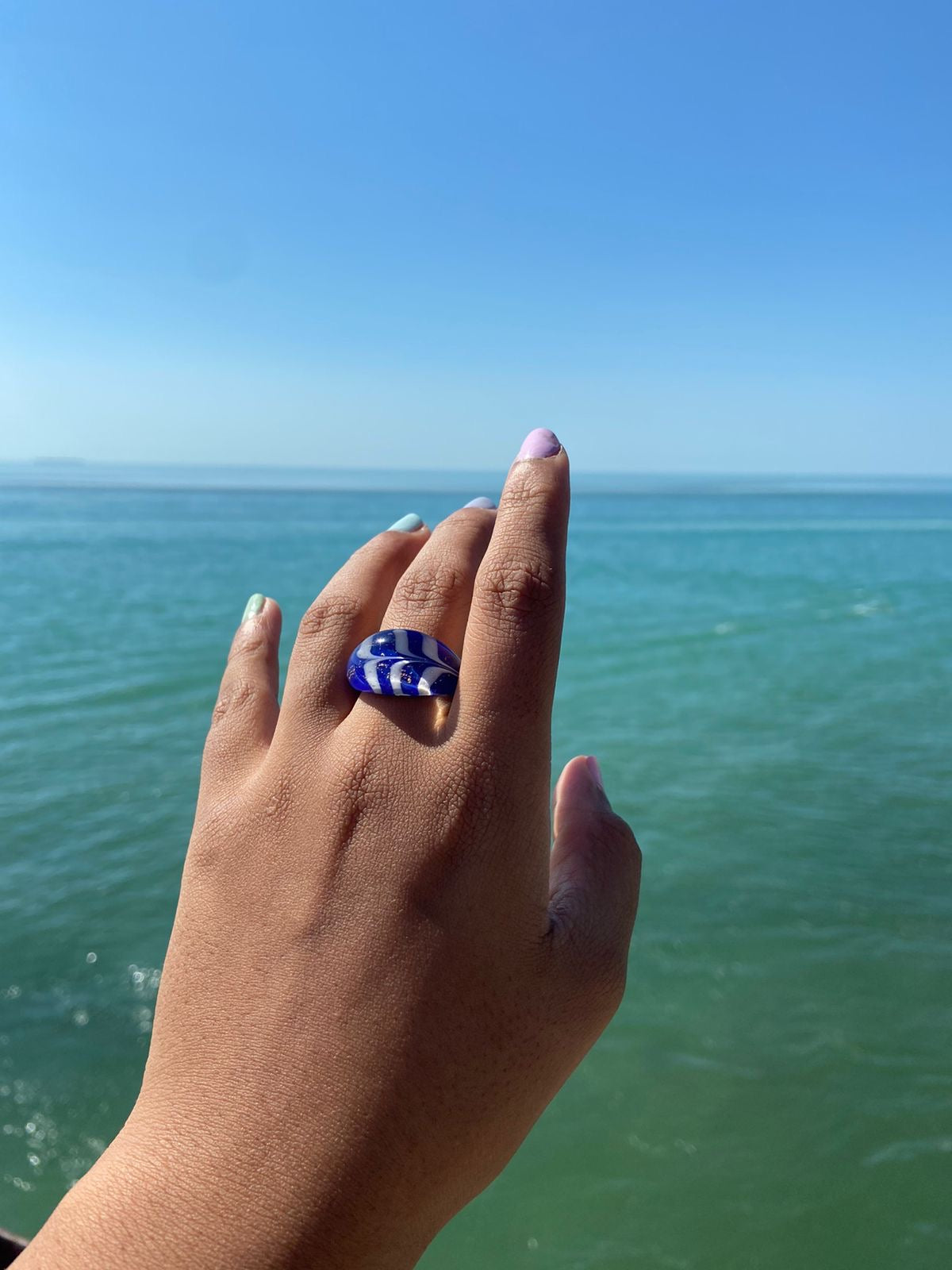 AZURE GLASS RING